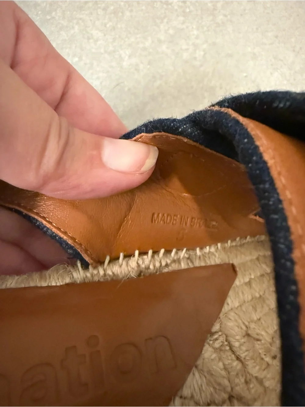 Reformation Size 5 Dark Blue Denim Espadrille Sandals